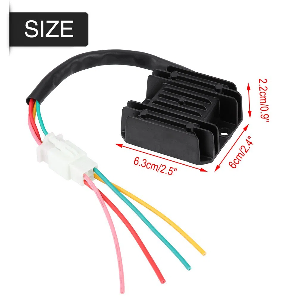 Keenso Regulador de Voltaje de la Motocicleta rectificador con 4 Cables