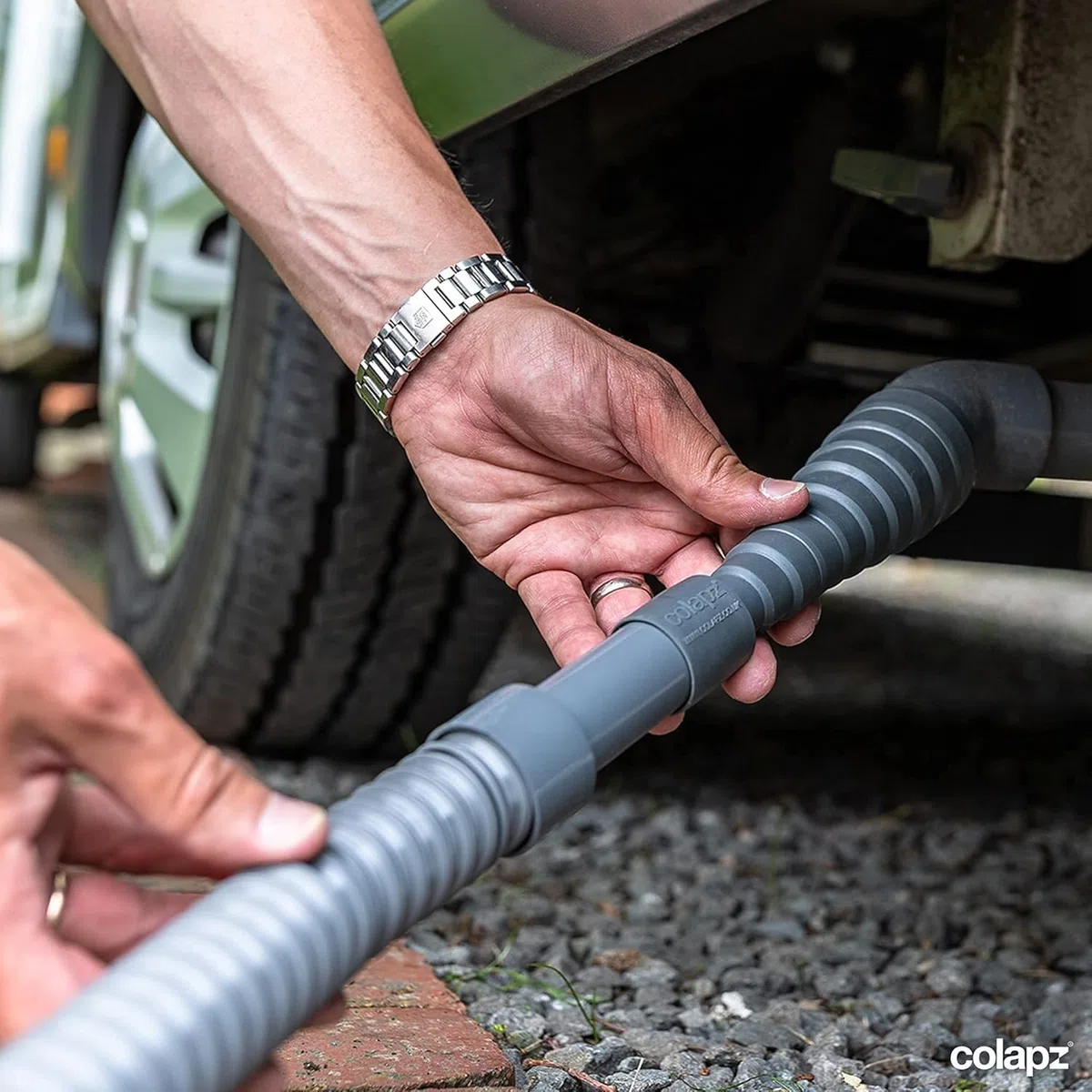 Colapz Accesorios para Caravanas – Sistema Flexible y Extensible de Tuberías de Residuos Flexi para Caravana, Autocaravana y Furgoneta – Adaptador Ajustable y Kit Completo de Drenaje