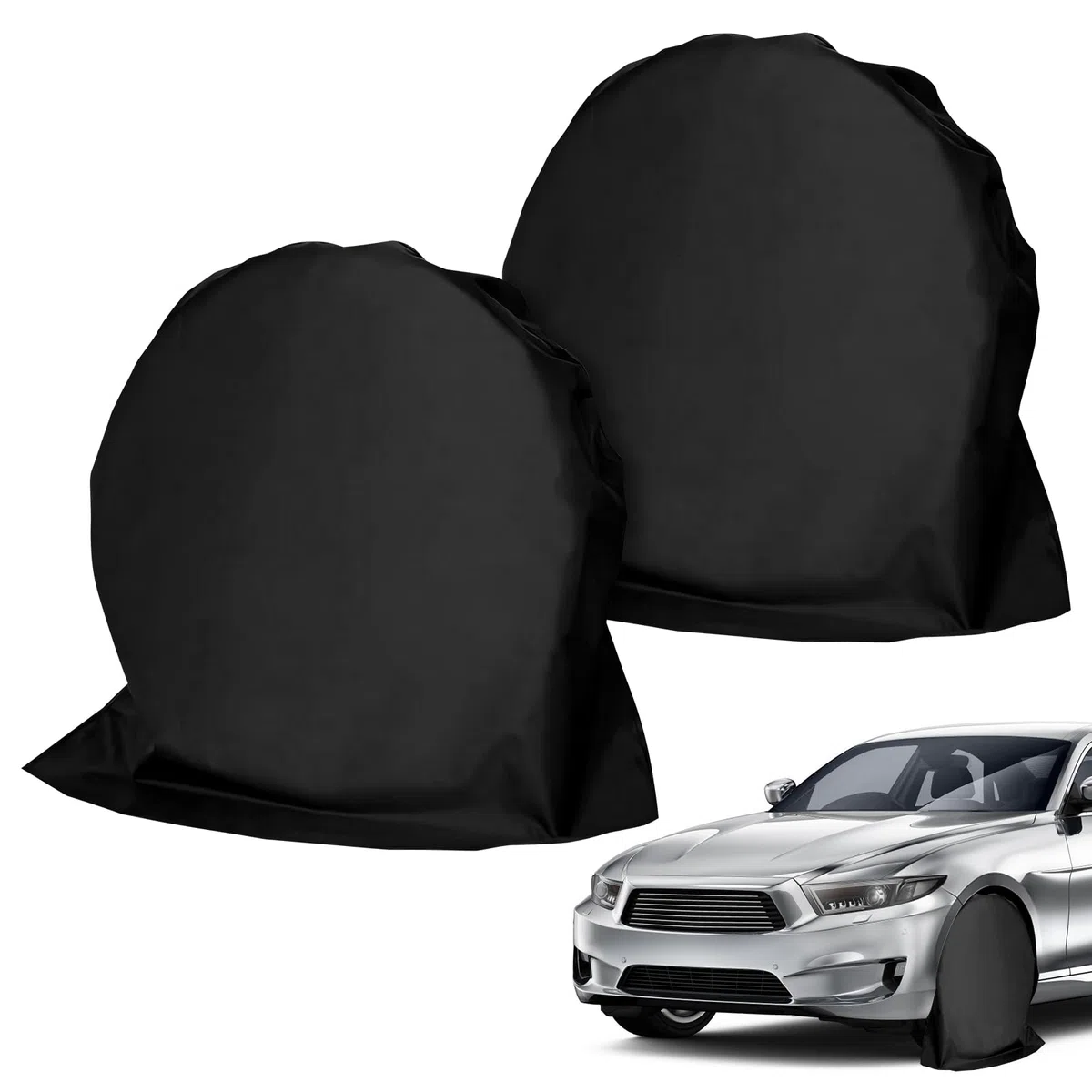 2 Piezas Fundas Protectoras, Funda de Rueda, Cubiertas para Ruedas de Caravana, Se Adapta a Neumáticos de 27-29 Pulgadas, Caravana, Autocaravana, Coche, Negro