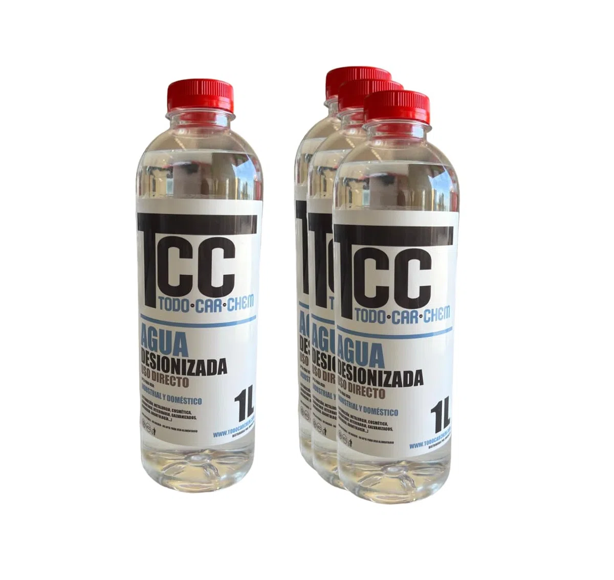 Genérico Agua destilada 1 L (Pack de 6 uds) - Agua desionizada Multiples usos.