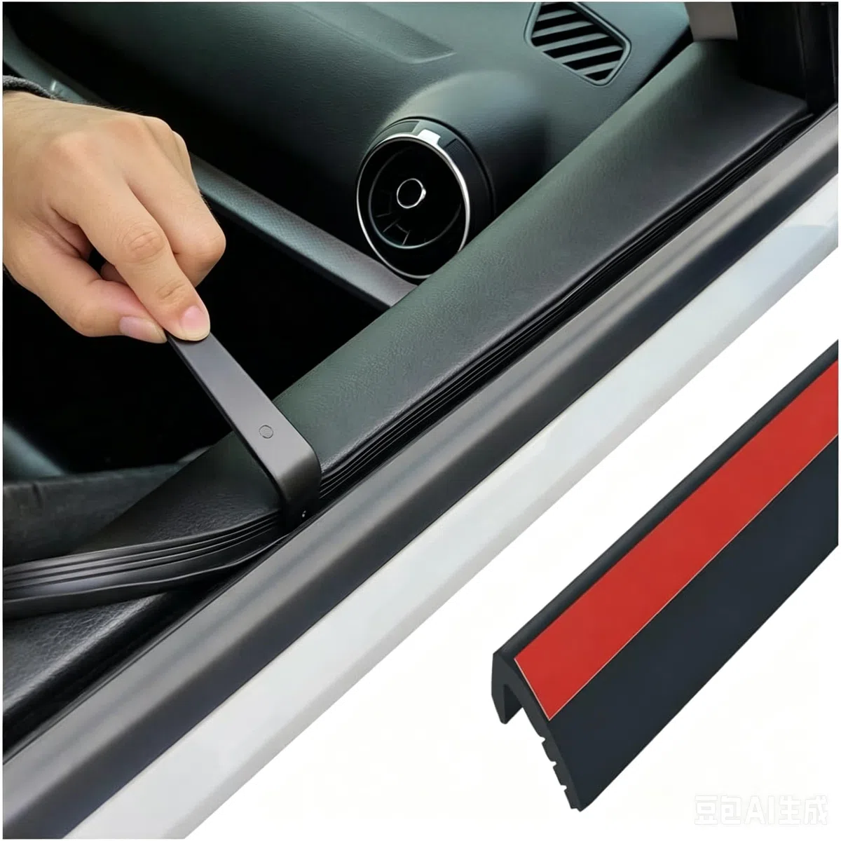 Junta de Goma para Coche Adecuado para VW Golf 5 (1K Bj 2003-2008), Tira Goma Ventana Duradero Insonorizante Protección Perfil Caucho,2-Door Set