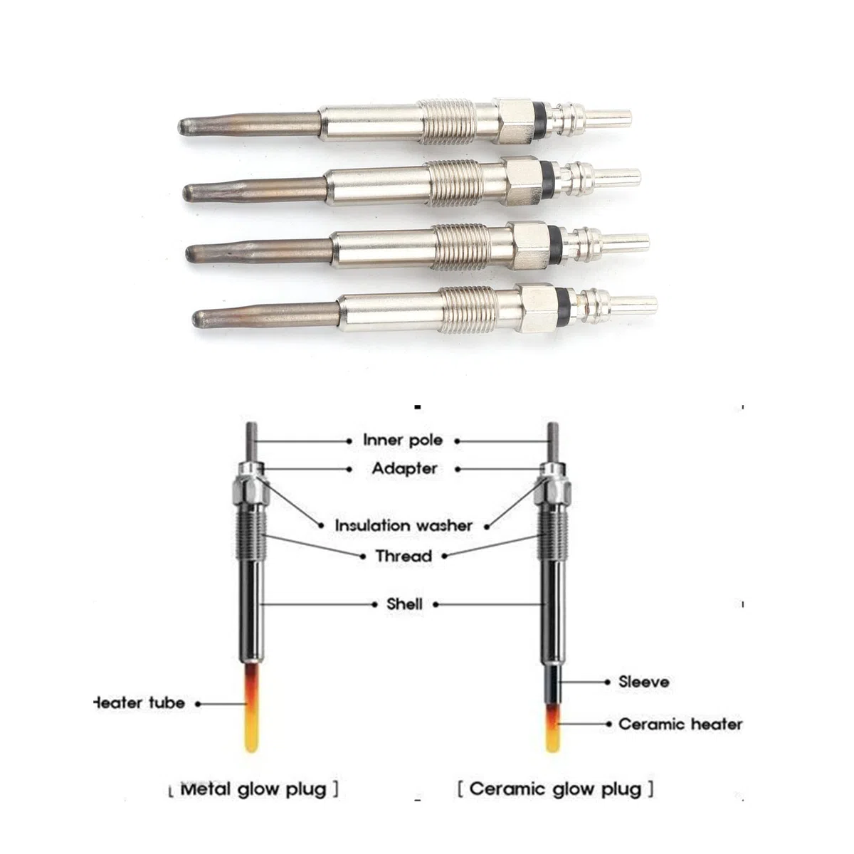 Bujía incandescente diesel del calentador, bujías incandescentes diesel del calentador 4pcs/set para Seat Bujias Precalentamiento Bougie De Prechauffage