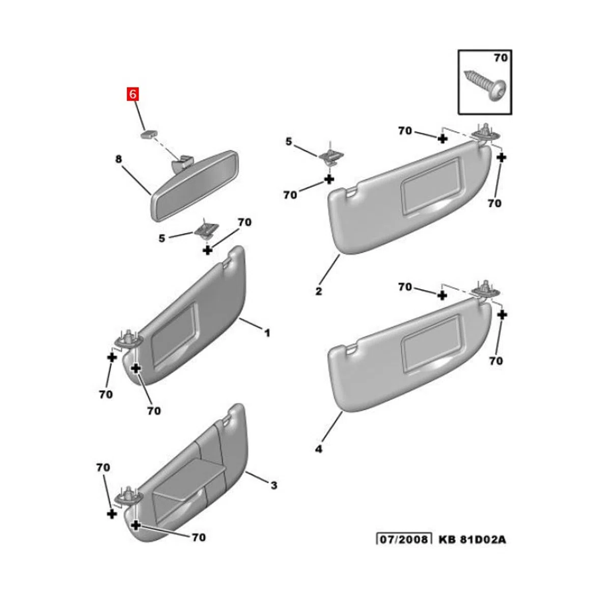 Base de Montaje para Espejo Retrovisor Interior de Coche, Repuesto de Metal Estándar OEM 815542 para 206, 207, 307, 407, C2, C6
