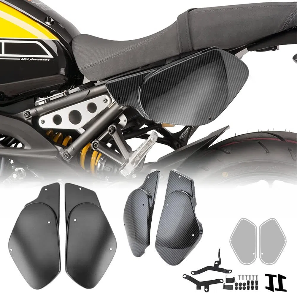 Motocicleta XSR 700 Protector protector Marco superior Relleno Cubierta lateral Panel de carenado Embellecedor compatible con Y-amaha XSR700 2016 2017 2018 2019 2020 2021 (Negro)