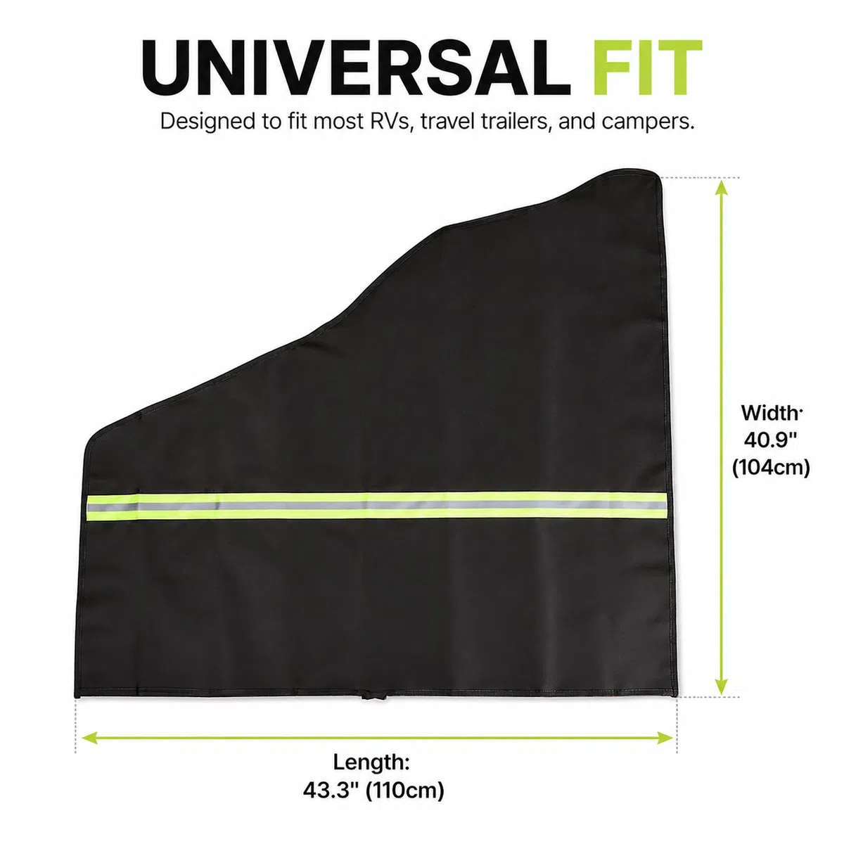 Funda para el timón de caravanas, Universal de 600D para remolques Accesorio con Elementos Reflectantes; Funda Reforzada e Impermeable para el timón de remolques con Revestimiento de PVC