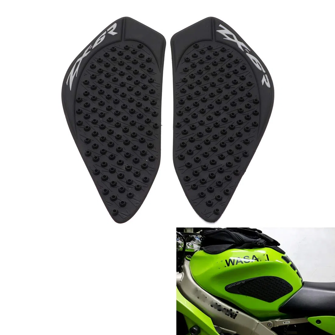 Almohadilla de tanque de motocicleta, tanque de combustible antideslizante, pegatina de protección lateral de rodilla para ZX-6R ZX6R 2007 2008 ZX 6R 07 08