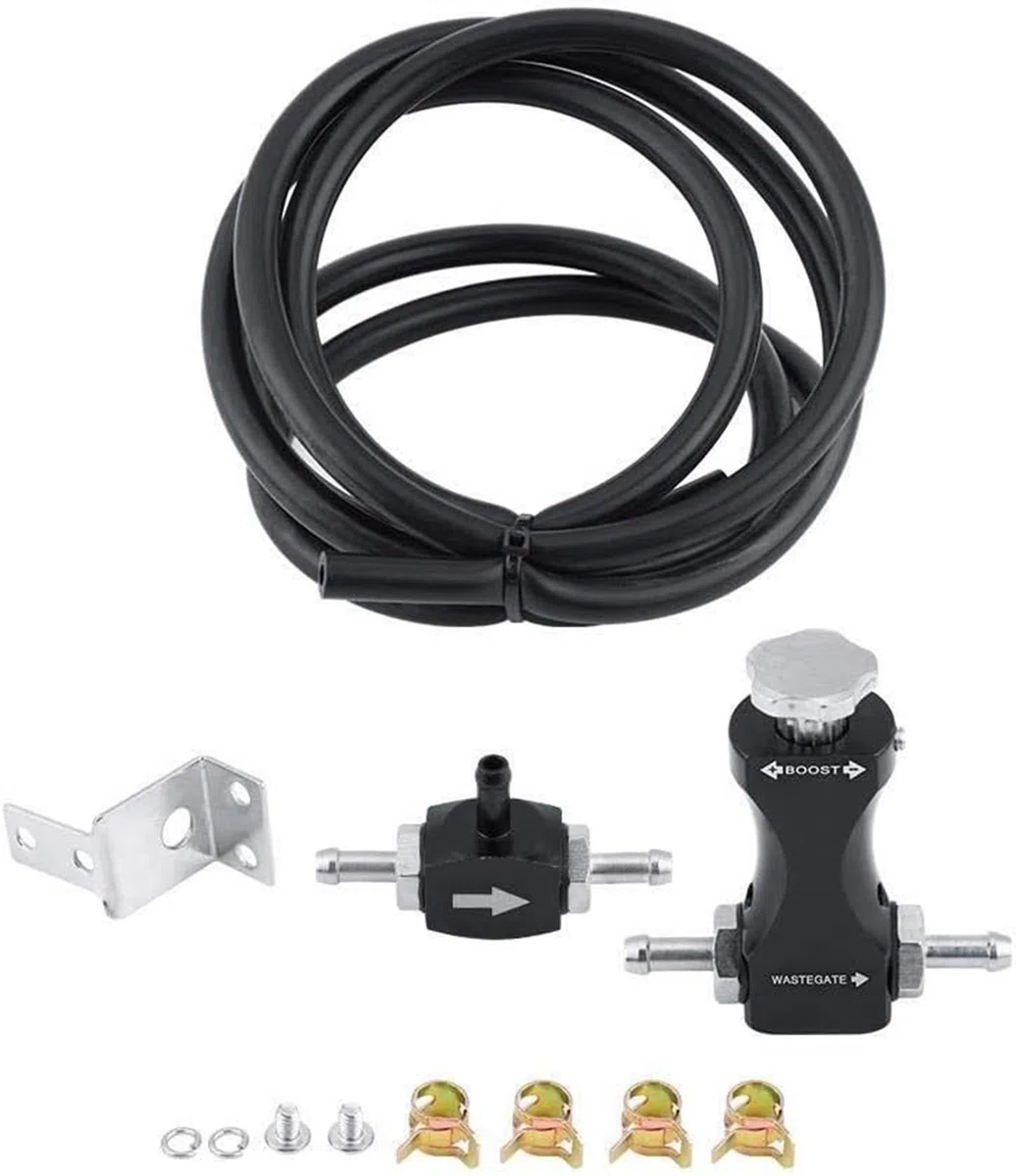 KSTE Ajustable Bilateral Turbo T Válvula de Purga, Manual Boost Controller Kit, Válvula de Control Manual Regulador Universal para el Coche Turbolader Accesorios