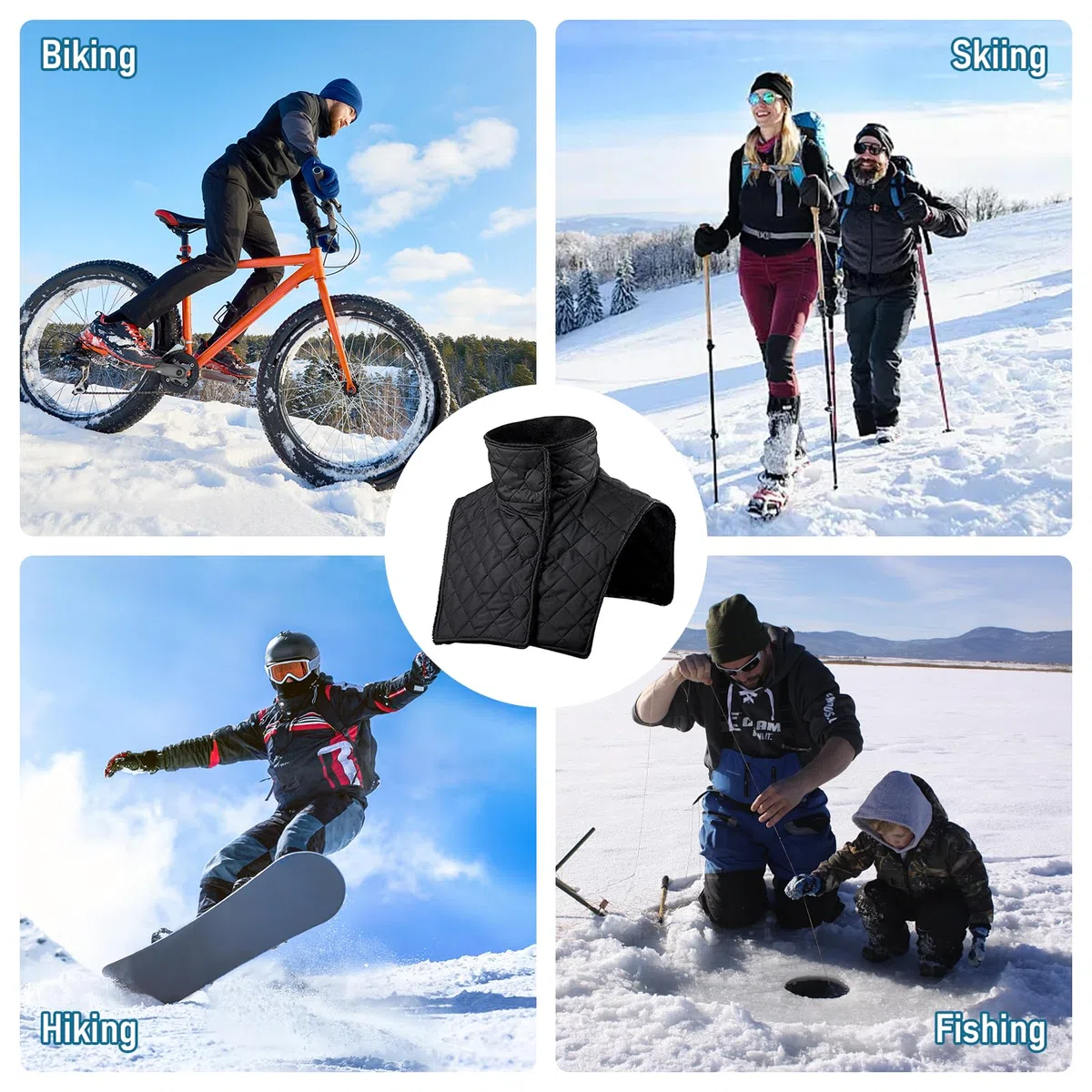 Calentador de Cuello Para Moto, Braga Cuello Moto Invierno, Bufanda Ajustable Para Exteriores, A Prueba de Viento, Impermeable y Resistente al Frío Bufanda Cálida de Invierno