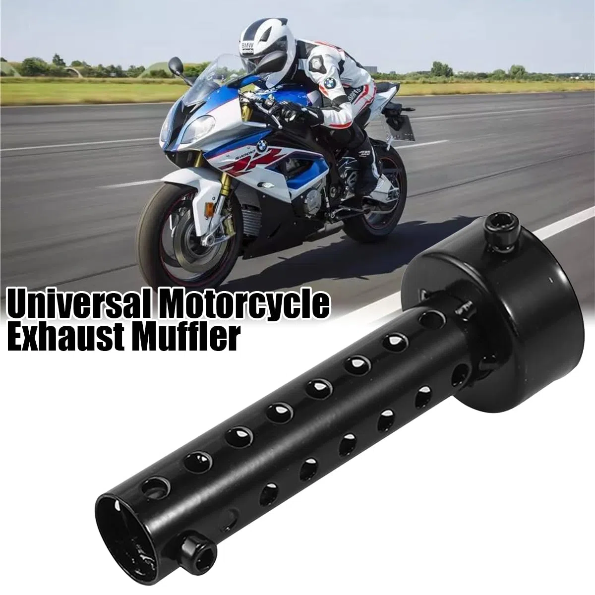 CGEAMDY Silenciador DB para Moto, Silenciador de Tubo de Escape para Moto, Silenciador de Tubo Escape Desmontable para Moto, DB Killer Afinación Tubo Reducir Contaminación Acústica(4.8cm)