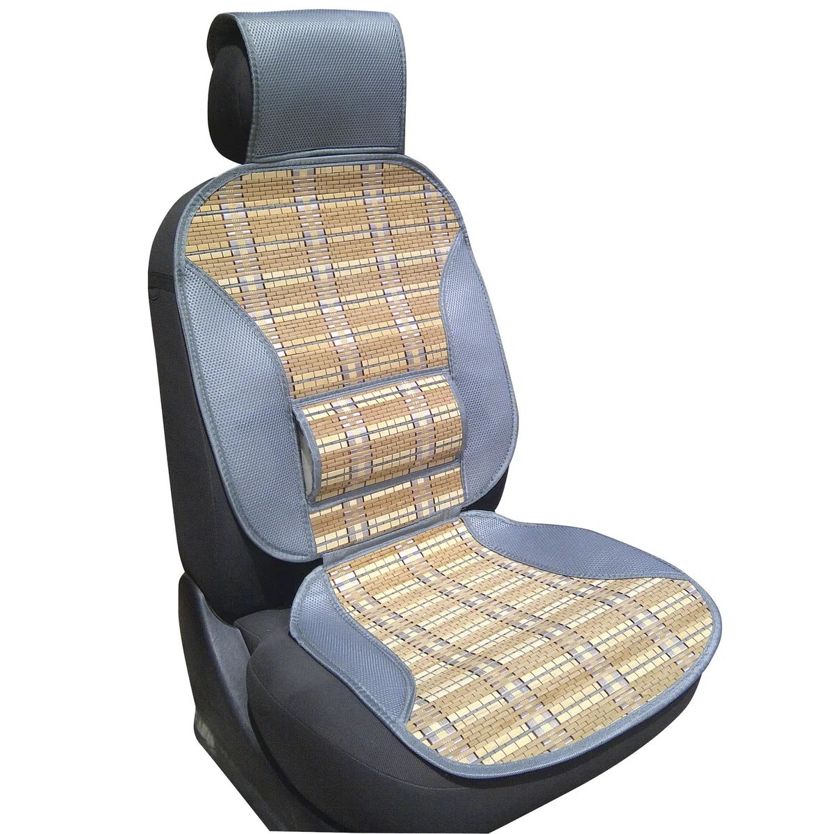 Sumex P303006 Respaldo Bambú Ipanema Natural para Asiento de Coche Soporte Lumbar Ergonómico, Máximo Confort para Viajes Largos y Muchas Horas al Volante