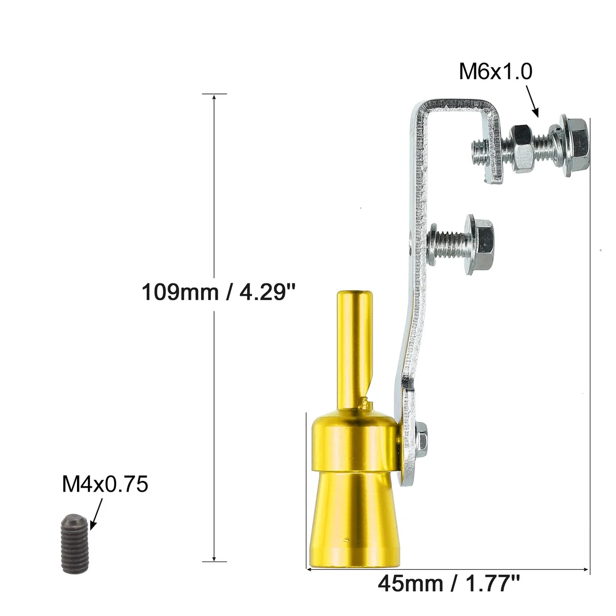 X AUTOHAUX 5uds Universal Coche Turbo Sonido Silbato Escape Silenciador Tono dorado S