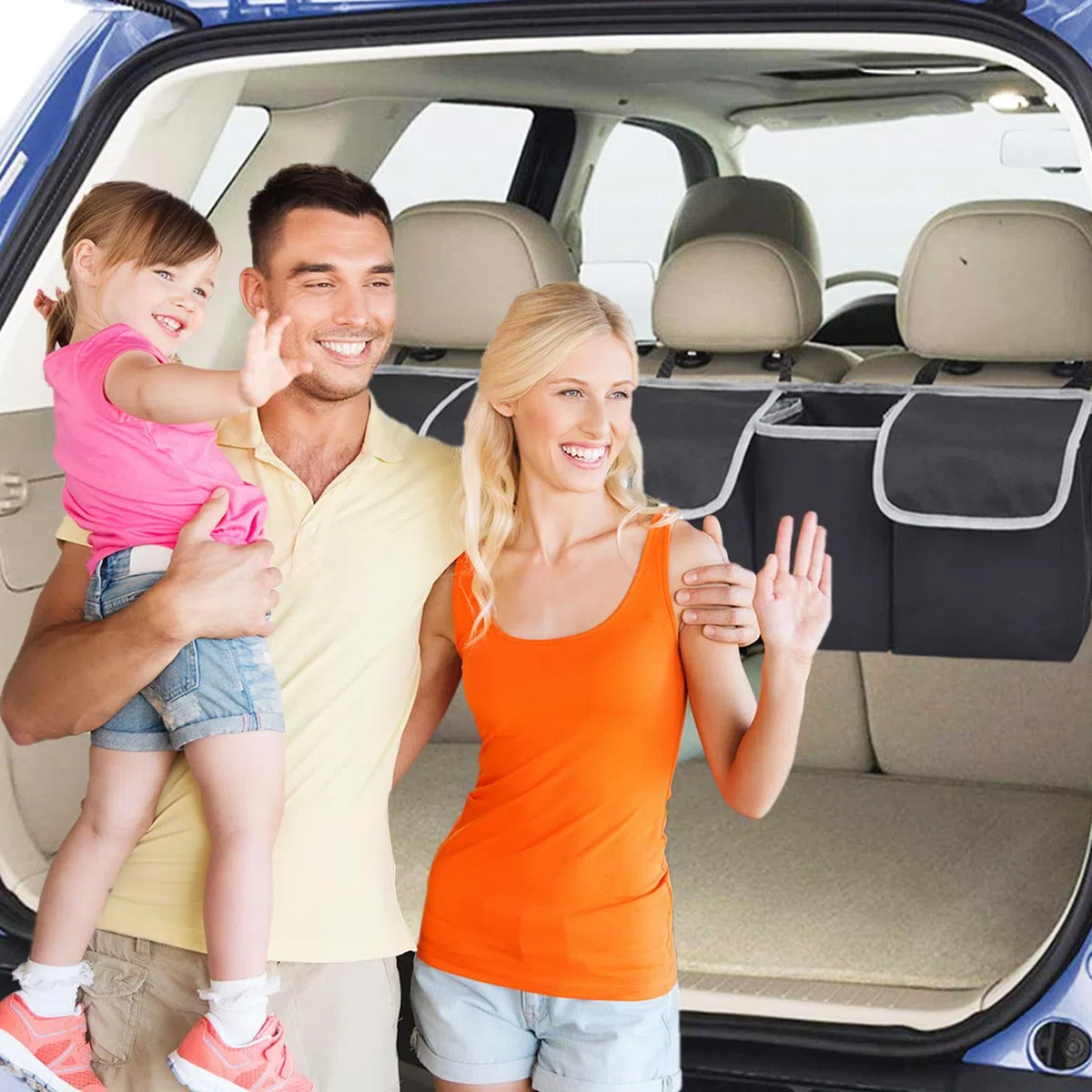 Organizador De Maletero De Coche Para El Asiento Trasero Del Coche Bolsa De Almacenamiento Para El Maletero Del Coche Bolsa De Almacenamiento Con Velcro Para Maletero, Plegable, Impermeable