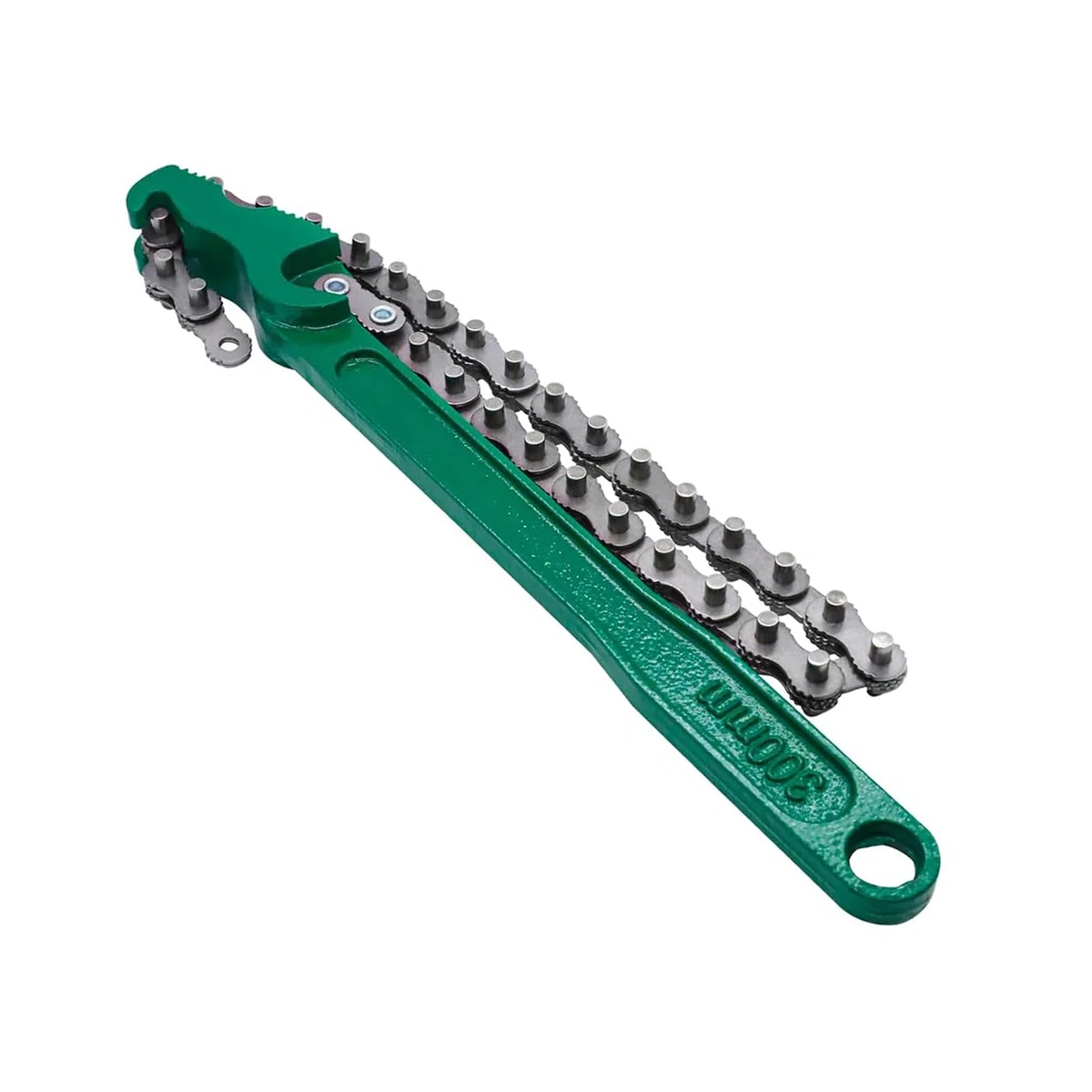 12 Pulgadas Llave para Filtro de Aceite, Acero al Carbono Extracción de Filtro de Aceite Tipo Cadena, Ajustable Llave de Cadena para Riego, Verde, para Instalación y Reparación de Maquinaria