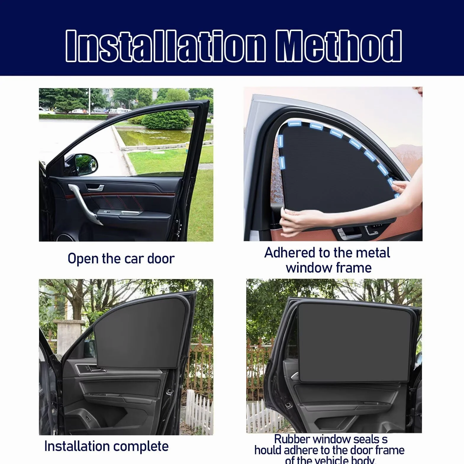 4 Pcs Cortina Protección Solar Magnética para Coche, Parasol Coche Lateral Compatible con Ford C-MAX 2003–2019 Cortinas Coche Ventana，Parasol Ventanas Traseras Coche/Lateral Coche