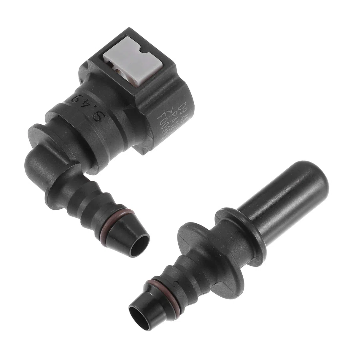 A ABSOPRO 9.49mm a 8mm 90 Grados Coche Combustible Manguera Rápida Liberación Conector 2 Juego