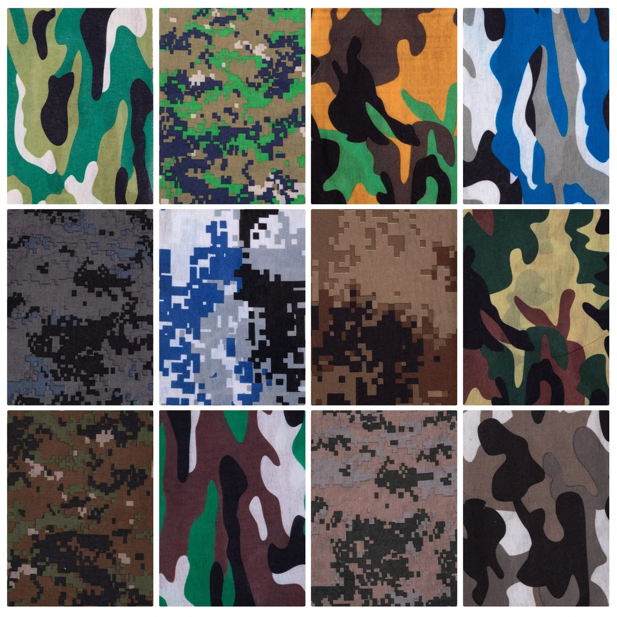 Pasamontañas de Camouflage Multifuncional Máscara Bufanda Prueba de Viento para Hombres y Mujeres Moto Esquí Ciclismo Escalada 12 Piezas