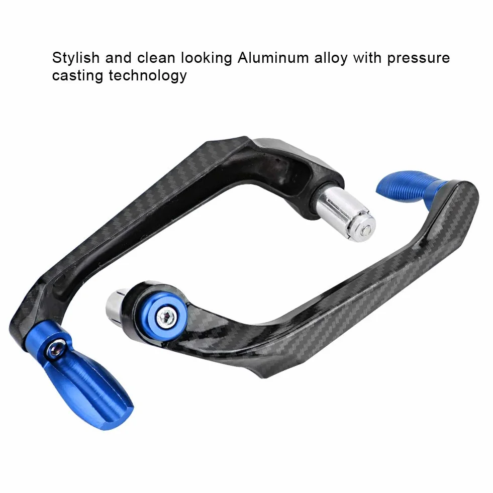 Protector de Manillar de Motocicleta, 7/8 Pulgadas 22 mm Universal CNC Aluminio Manillar Freno Embrague Palanca Protector de Mano para Moto Scooters Coches Eléctricos Bicicletas de Montaña (Azul)