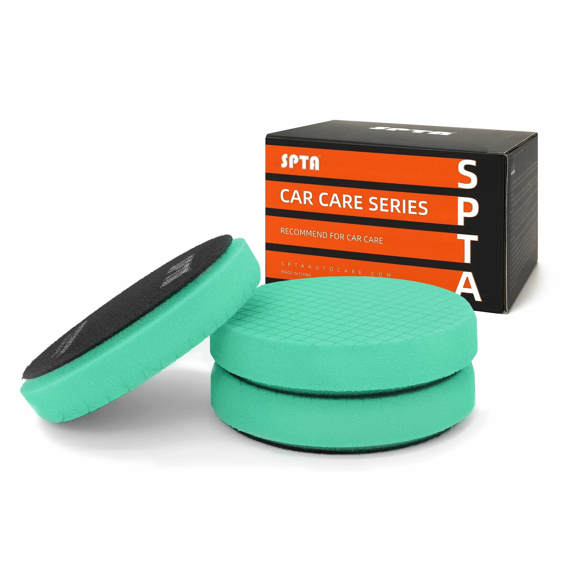 Verde T120 Corte Pesado Esponjas pulido coche, SPTA 3 Piezas 125mm Almohadillas de Pulido Kit Esponja Pulido para Coche, Esponjas para pulidoras, Almohadilla de Rejilla de Pulido