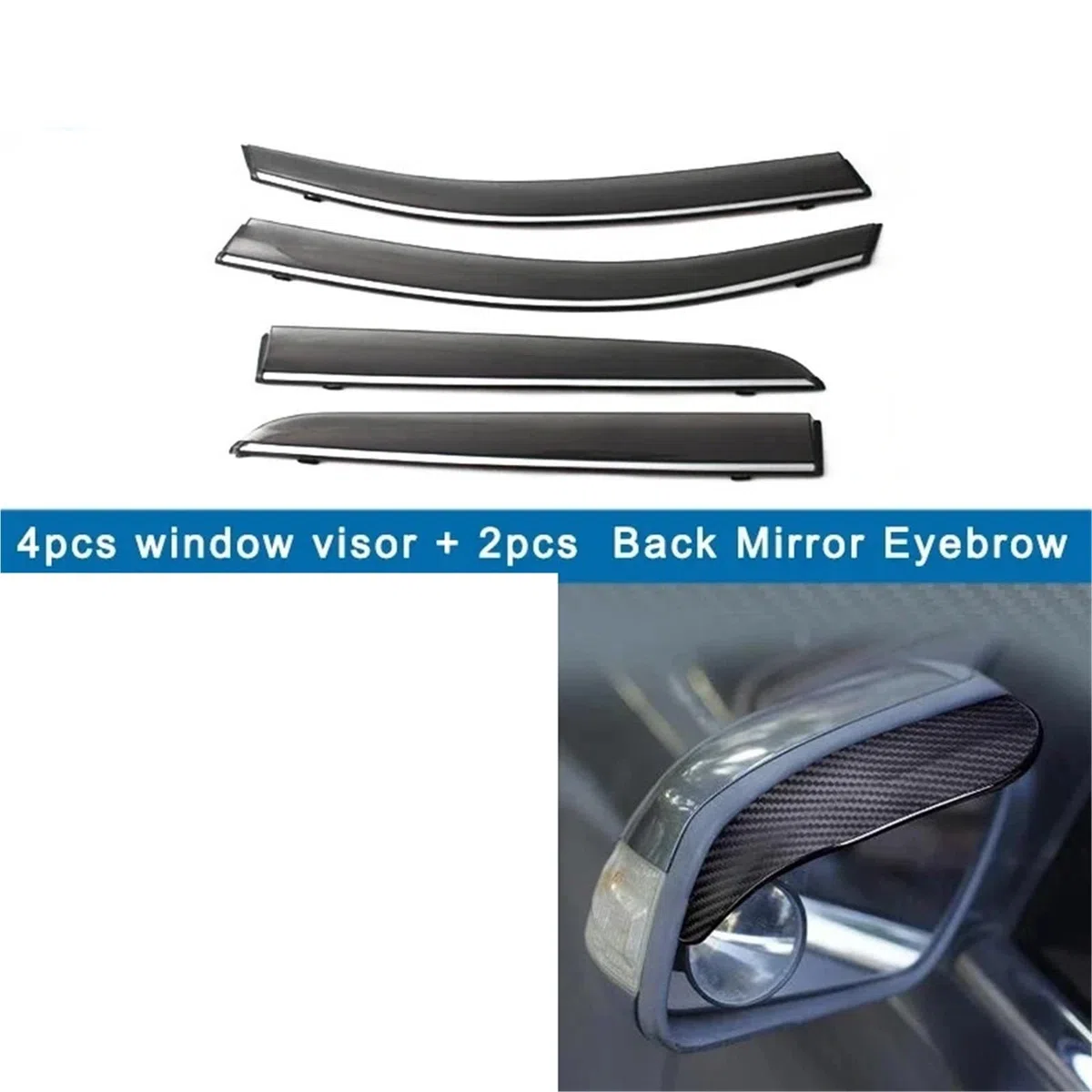 Deflector viento ventanilla Visera De Ventana Lateral Para Galaxy L7 2023 2024 2025, Protector Contra La Lluvia Para Puerta, Protección El Clima, Toldo Deflector Viento, Refugio(Chrome strip-carbon)