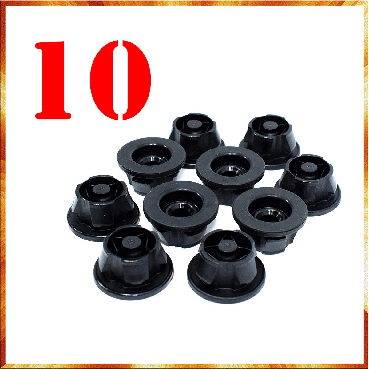 10 elementos de fijación de goma para cubierta del motor.