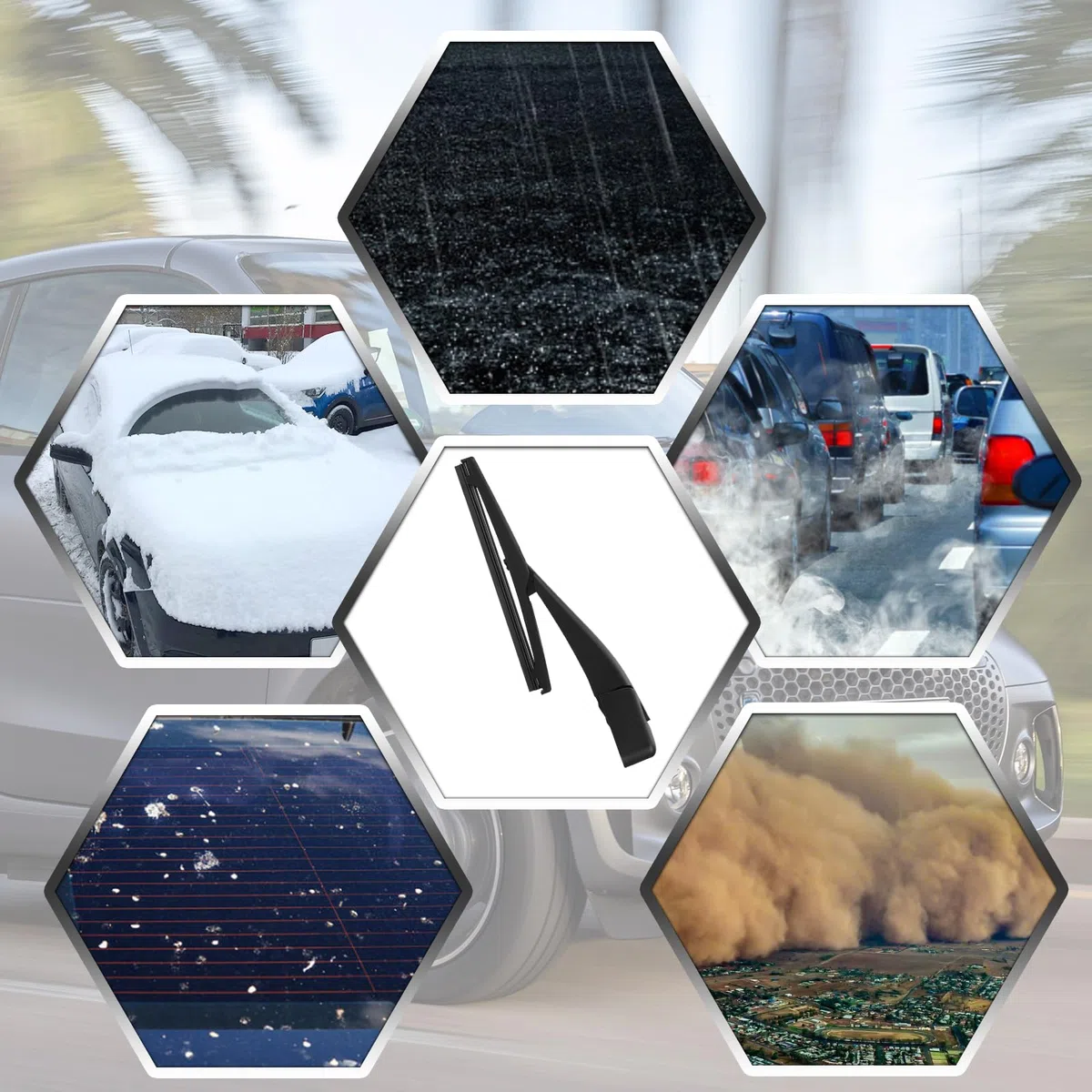 Limpiaparabrisas de Ventana Trasera Compatible con Smart Fortwo 453 2014-2025, Juego de Cuchillas y Limpiaparabrisas del Parabrisas