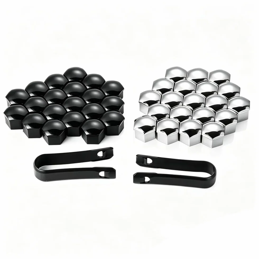 20 Piezas Cubre Tornillos Llantas para Tesla Model S, Tapa de Tuerca de Rueda Tapones Protección de Pernos con Herramienta,Silver-21mm