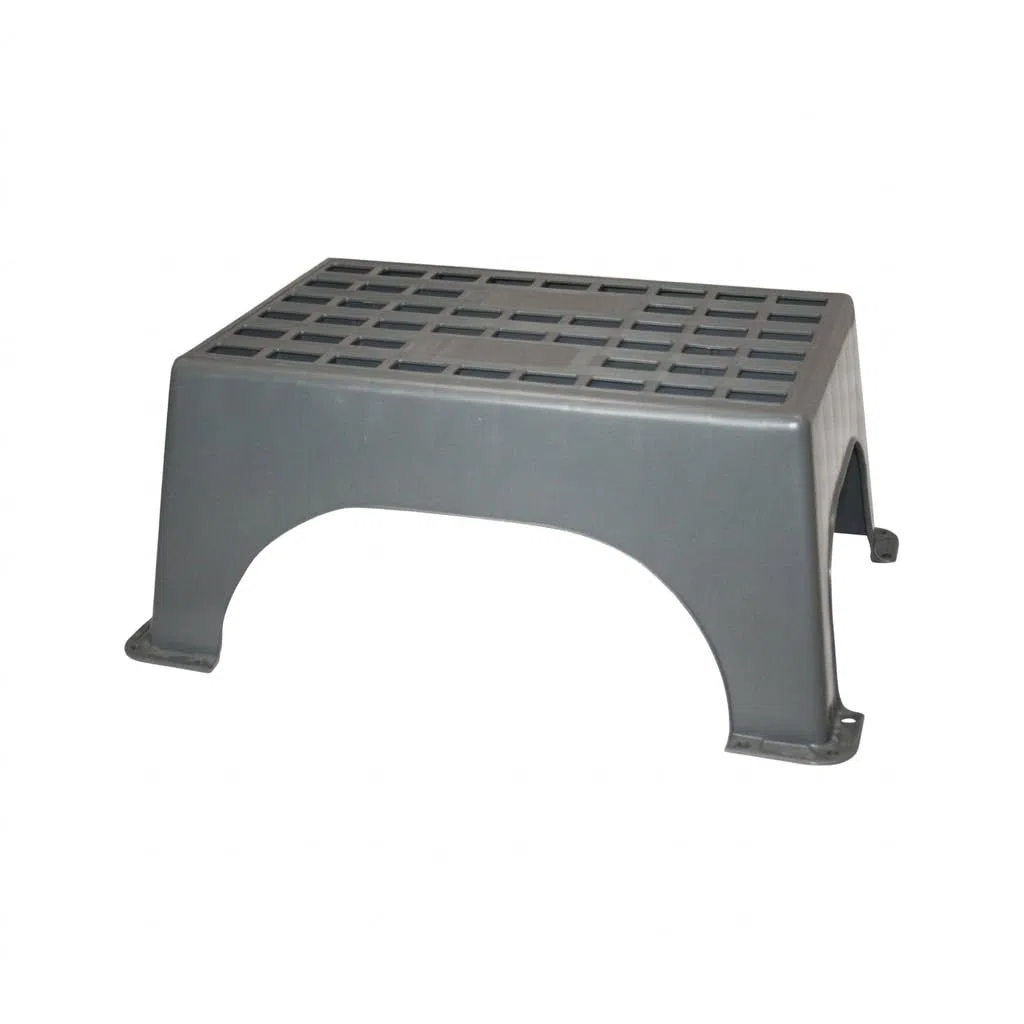CR-MOESANCO® Peldaño Monobloque Big Step 200 kg para Caravana y Autocaravana, Polipropileno Reforzado, Superficie Antideslizante Extra Ancha, 580 x 390 x 235 mm, Escalón Acceso Camper Casa Móvil
