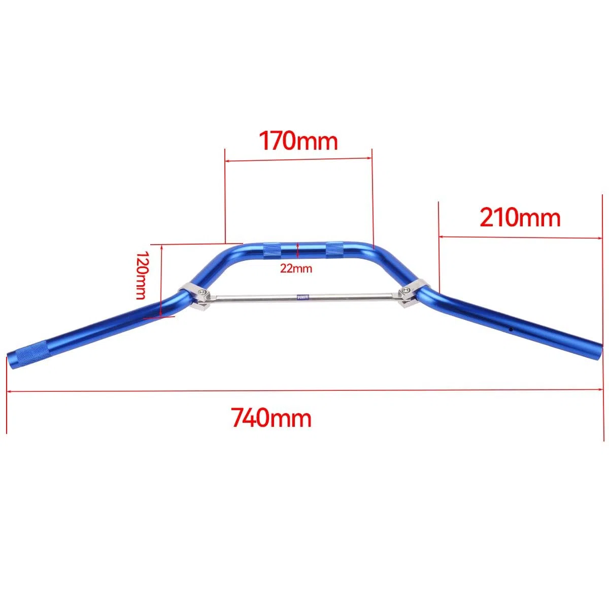Pit Bike/Dirt Bike/Cross Manillar de Aluminio Anodizado con Puntal 730mm Tipo 18 Azul Azul