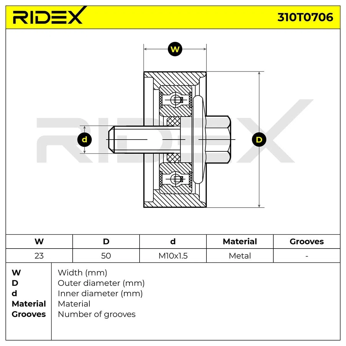 RIDEX 310T0706 Polea tensora correa poli V Compatible con KIA PICANTO TA