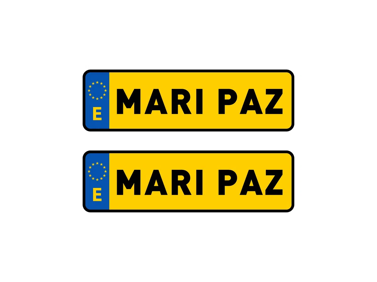 Oedim Pack de 2 Matriculas Coche Decorativas Personalizadas, 49,6x11,6cm, Divertida y Original, Fabricada en PVC