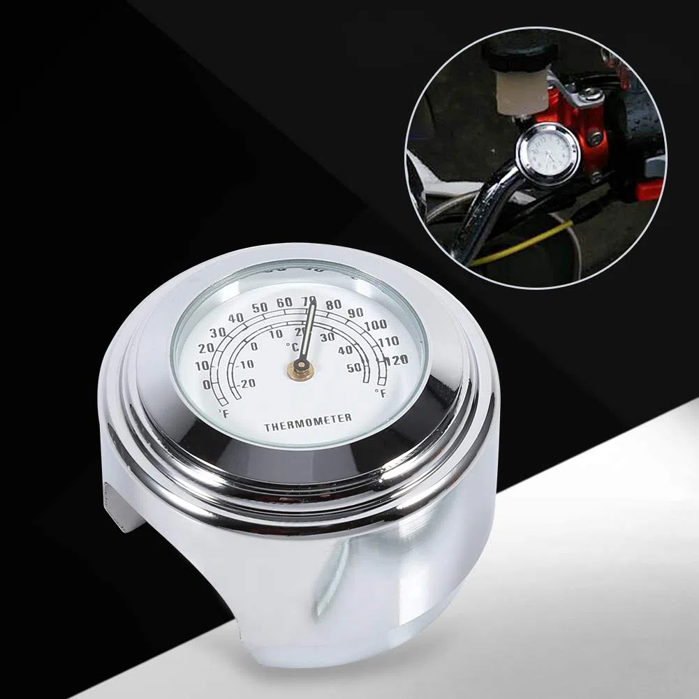 Termómetro Akozon 7/8 pulgadas 1 pulgada Soporte para manillar de motocicleta Indicador de temperatura temp resistente al agua