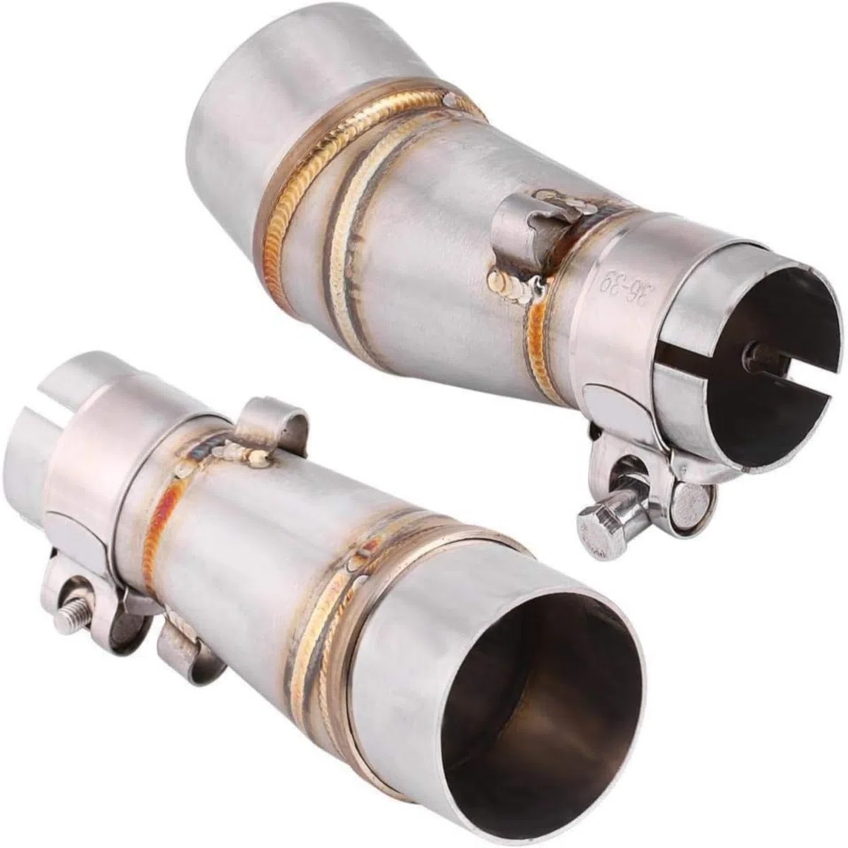 KSTE Tubo Medio de Escape de Motocicleta,Tubo de escape Middle Link y Adaptador de Tubo de Escape, Conector de Tubería de Enlace Medio de Escape de Motocicleta for Kaw-wasaki Z250 Ni-inja 250 13-16