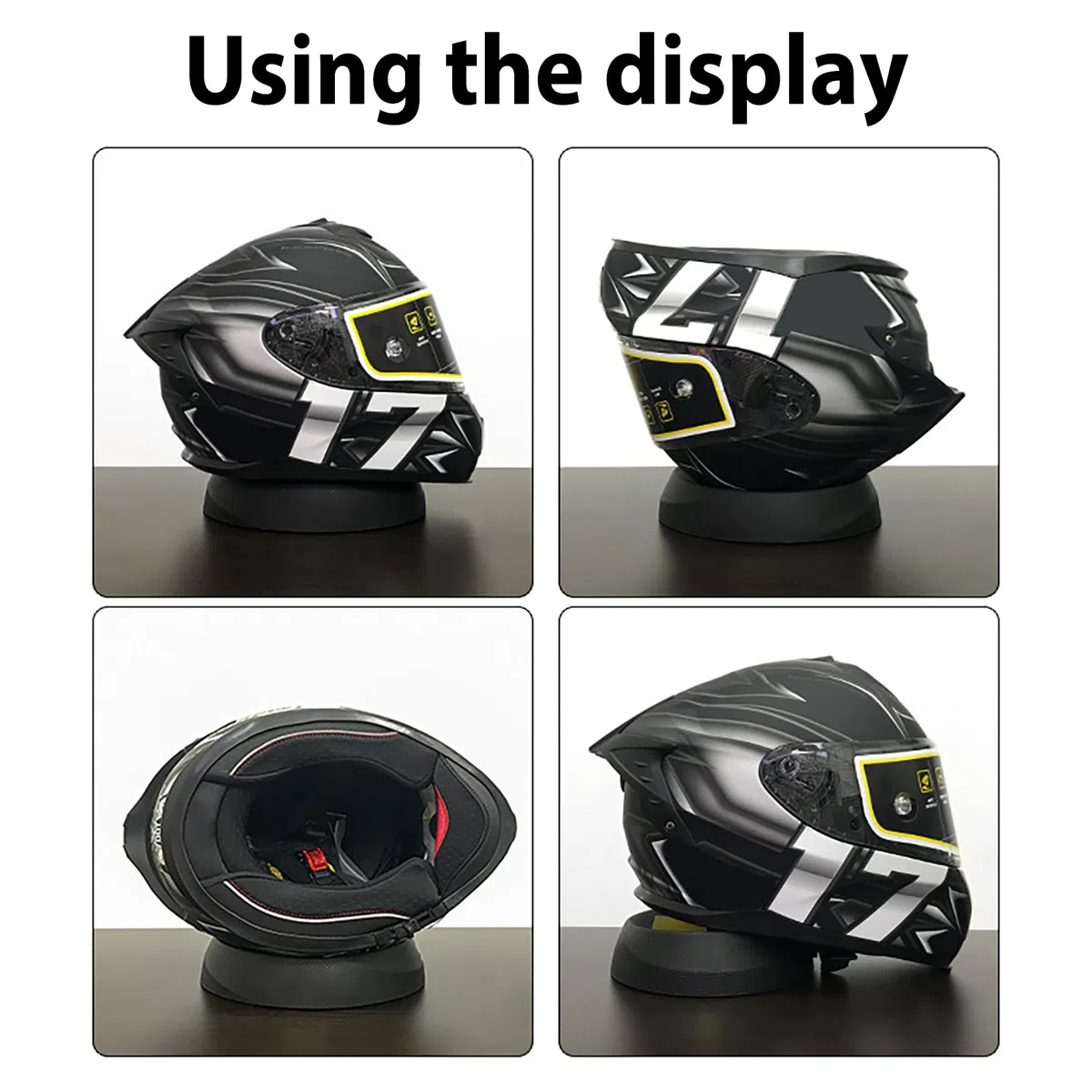 Anillo de soporte para casco de moto, pantalla y base de limpieza, soporte de mantenimiento antideslizante, almohadilla de protección compacta para motocicleta, moto de nieve, ATV, motocross o banco