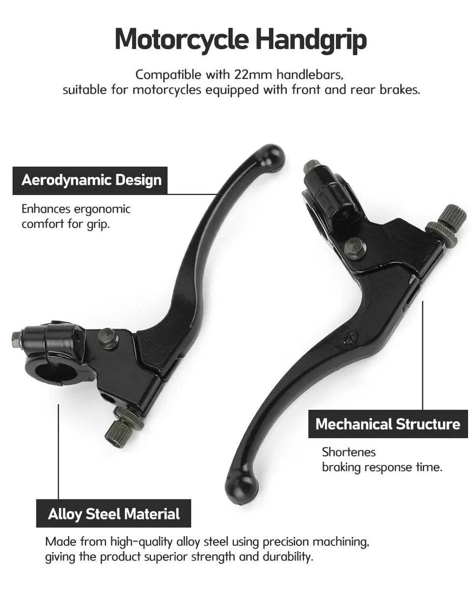 Maneta de Embrague y Freno 22mm, Palanca Universal de Aleación de Acero para Motocross ATV y Moto Todo Terreno, Control Preciso y Reducción de Fatiga