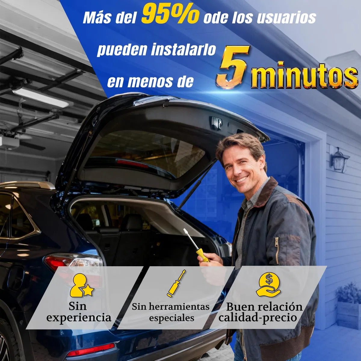 Arana 2x Muelles amortiguador maletero, compatible con Ford Focus II DA HCP DP 2004-2012 All Motoren, resorte gas, repuesto #4M51A406A10AB