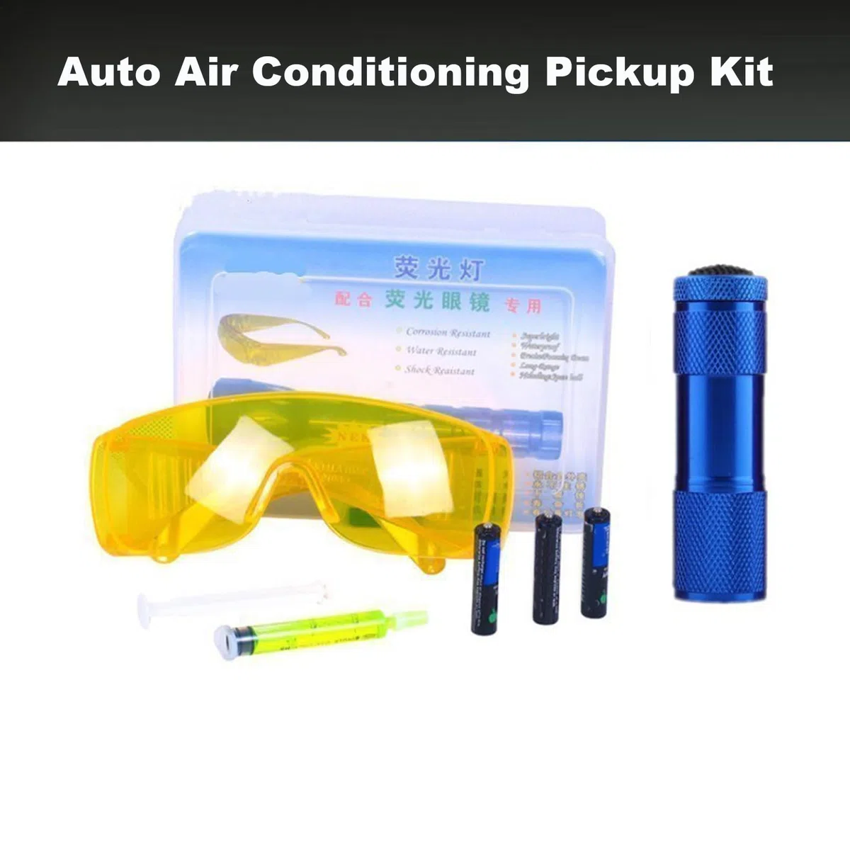 Kit Detector de Fugas para Aire Acondicionado de Coche,Detector de Fugas de Refrigerante con Linterna para AC - Tester de Fugas para Reparación de Congeladores y Electrodomésticos