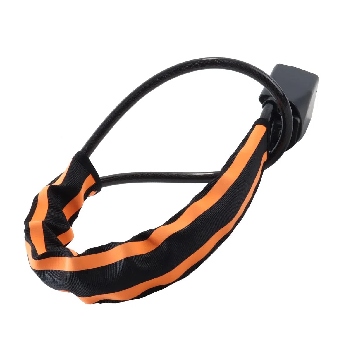 Ubric Candado de volante con tira reflectante, antirrobo resistente con 3 llaves para coche, SUV, camión, camioneta, furgoneta y autocaravana (negro y naranja)