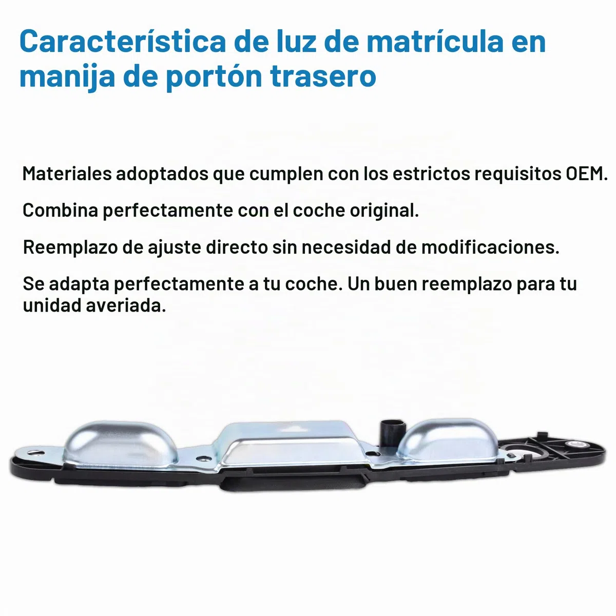 Tirador de puerta trasera para maletero, luz de matrícula, compatible con Go-lf V-W 1T0 827 574 A 1T0827574C 1T0827574L