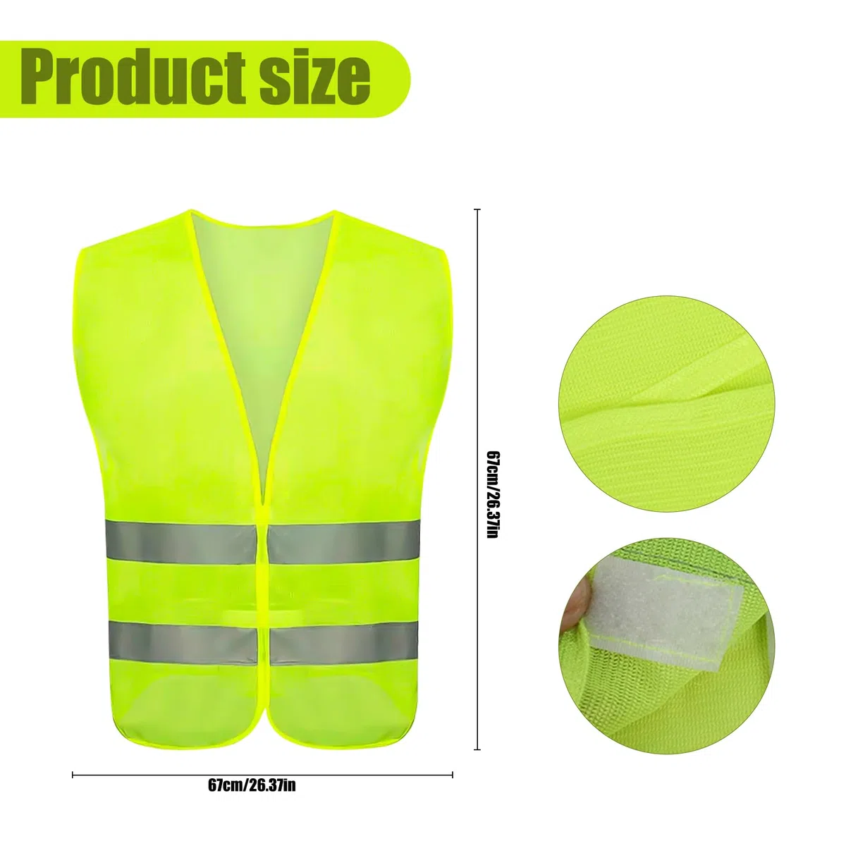2 Pcs Amarillo Reflectante Chaleco de Seguridad, Amarillo Chaleco de Alta Visibilidad, Unisex, Motocicleta Bicicleta Correr Chaleco de Seguridad (2)