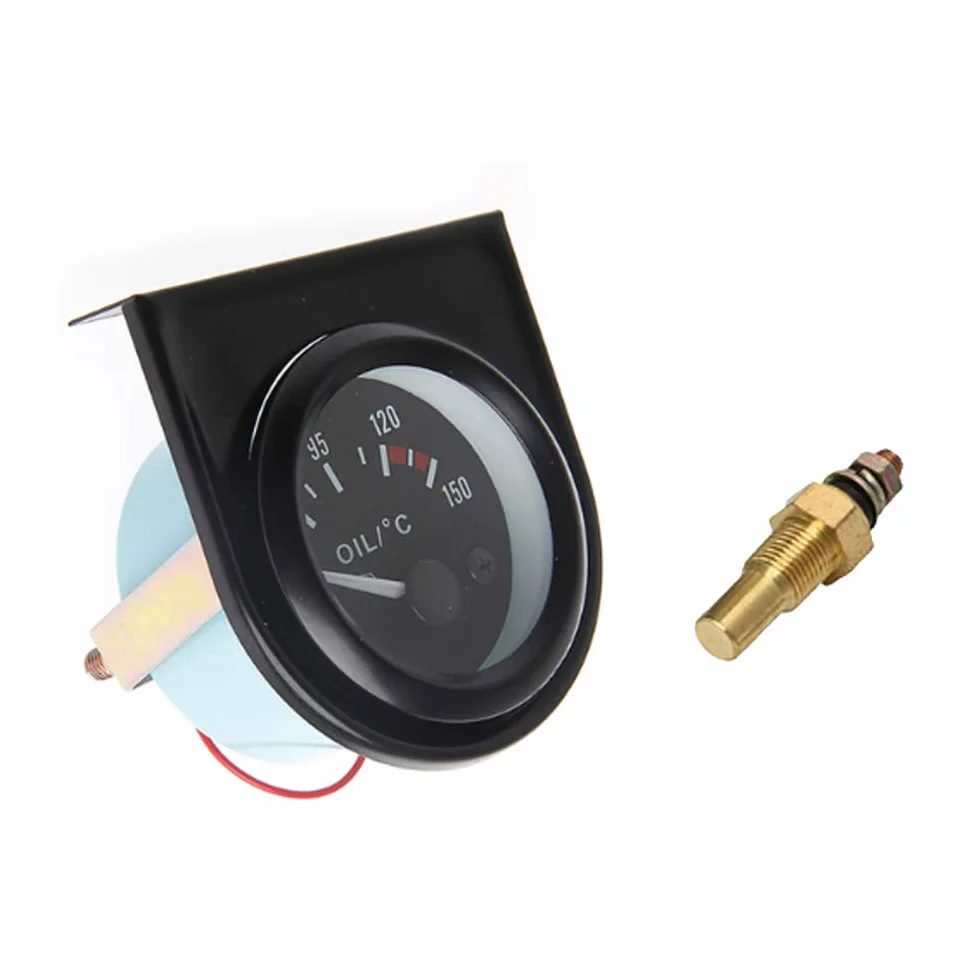 12V 2" puntero de motor de coche de 52mm kit indicador de nivel combustible tanque Indicador de luz LED blanco negro universal