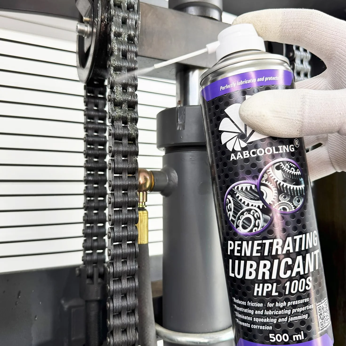 AABCOOLING HPL 100S Grasa Lubricante Penetrante en Aerosol 500 ml - Protección antidesgaste, Cadenas, Producto Multiusos, Rodamientos, Agarre perfecto, Lubricante, Elimina chirridos K3