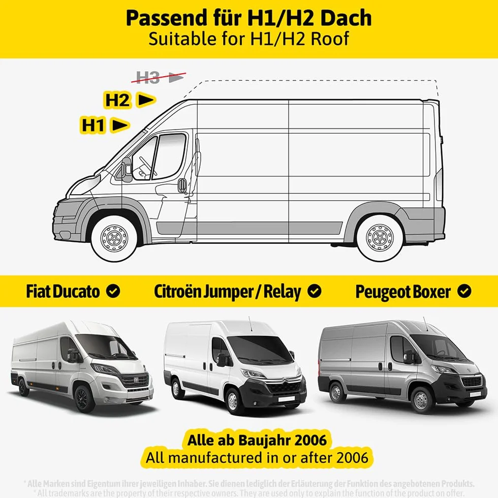 Siegvoll Bloqueo de Puerta Trasera Antirrobo para H1/H2 Techo - sin Taladrar Puerta Trasera Prick Stop Dispositivo con Pasador Plegable Mejorado, Accesorio Autocaravana para Fiat Ducato, Jumper, Boxer
