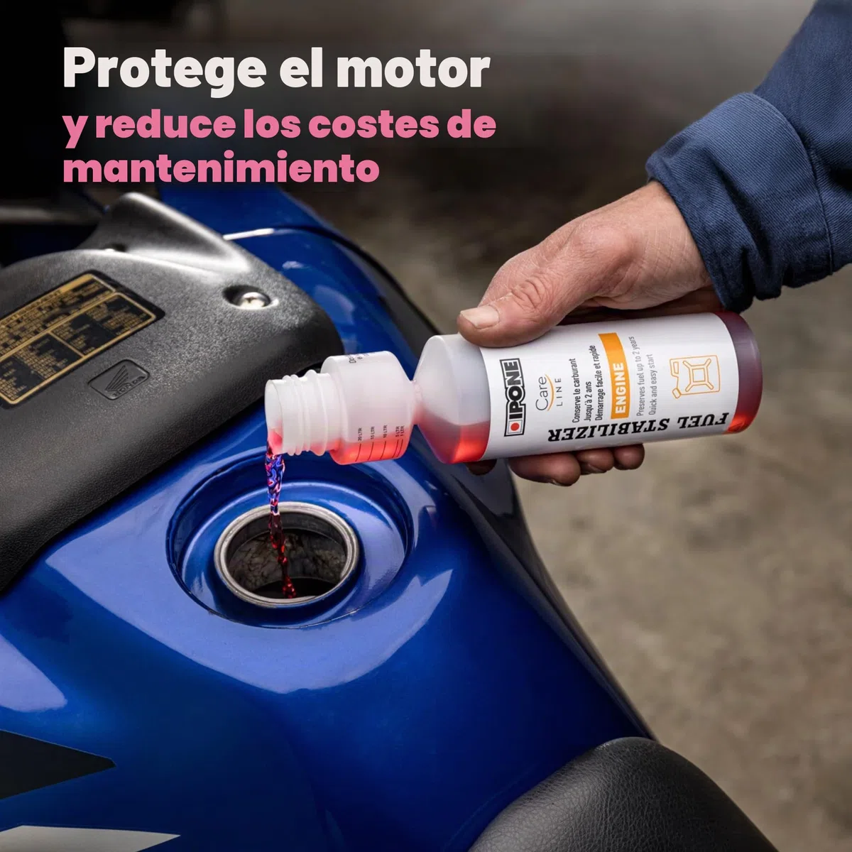 IPONE - Estabilizador de Combustible Fuel Stabilizer - 250 ml - Ideal para el Invernaje - Conserva el Combustible Durante 2 años