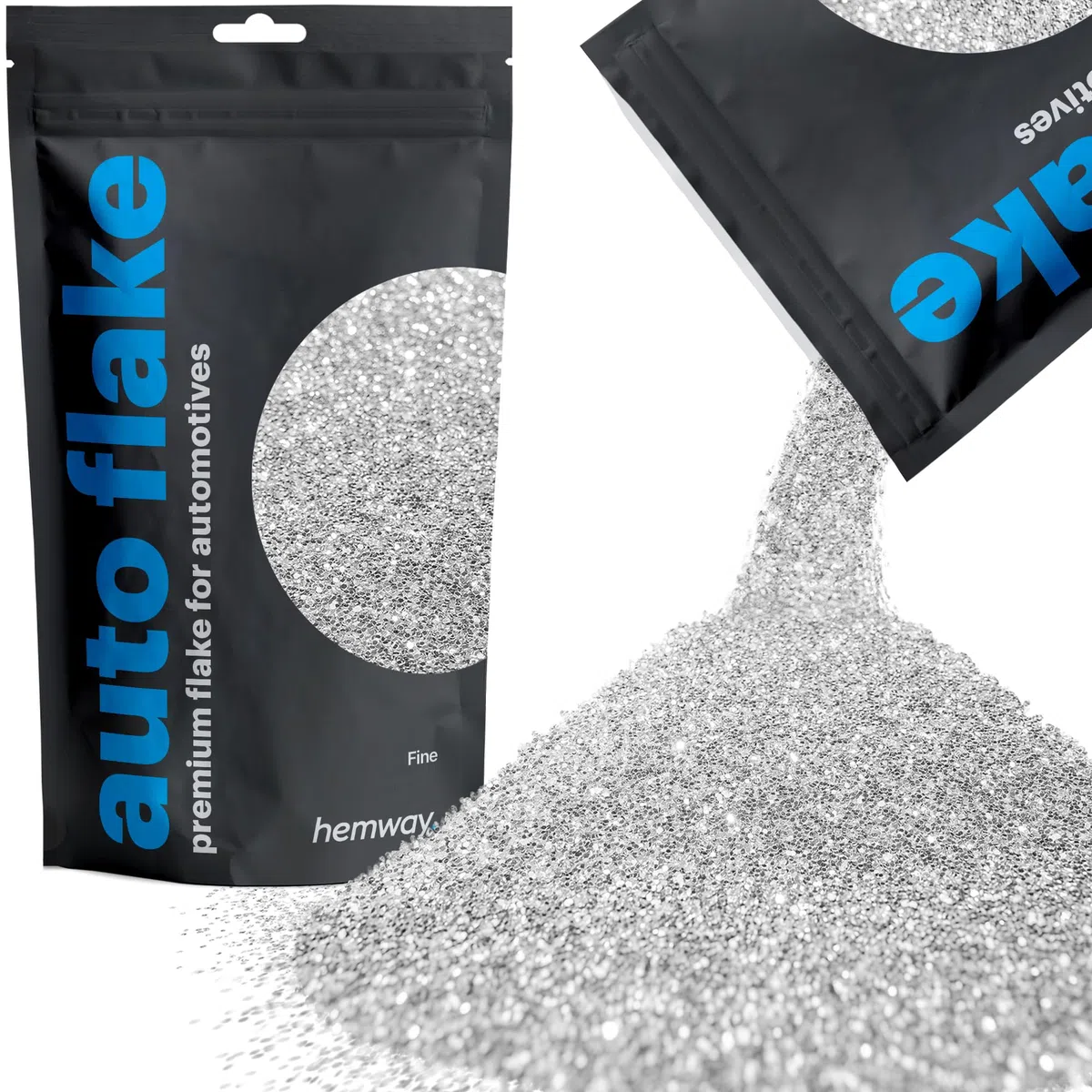Purpurina para pintura de coche aditivo plateado para motos autocaravanas caravanas camiones fina 100 g/3,5 oz