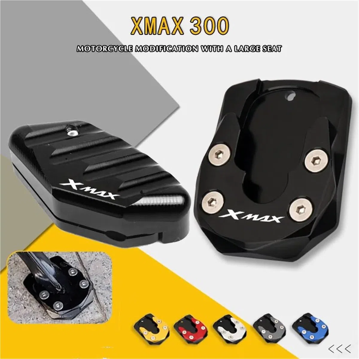 para Yamaha XMAX300 X-MAX 300 X-MAX300 2023 + Motocicleta CNC Soporte Lateral Extensión Placa De(300 Red)