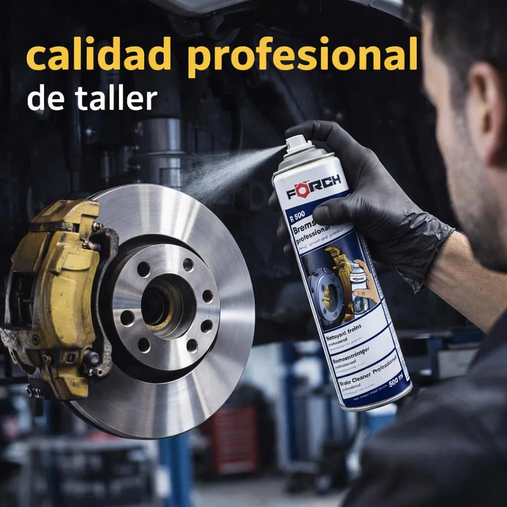 FORCH Limpia Frenos Profesional en Spray – R500 500 ml – Desengrasante Potente, Secado Rápido, Sin Residuos para Discos, Pastillas y Componentes Mecánicos (4)