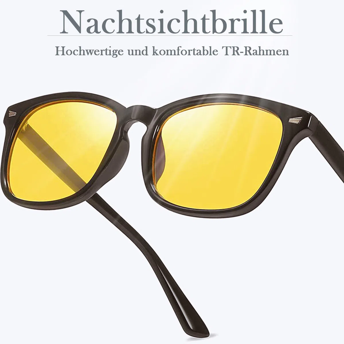 Gafas de visión nocturna para hombre y mujer, gafas de conducción nocturna para conducir, gafas amarillas, Negro