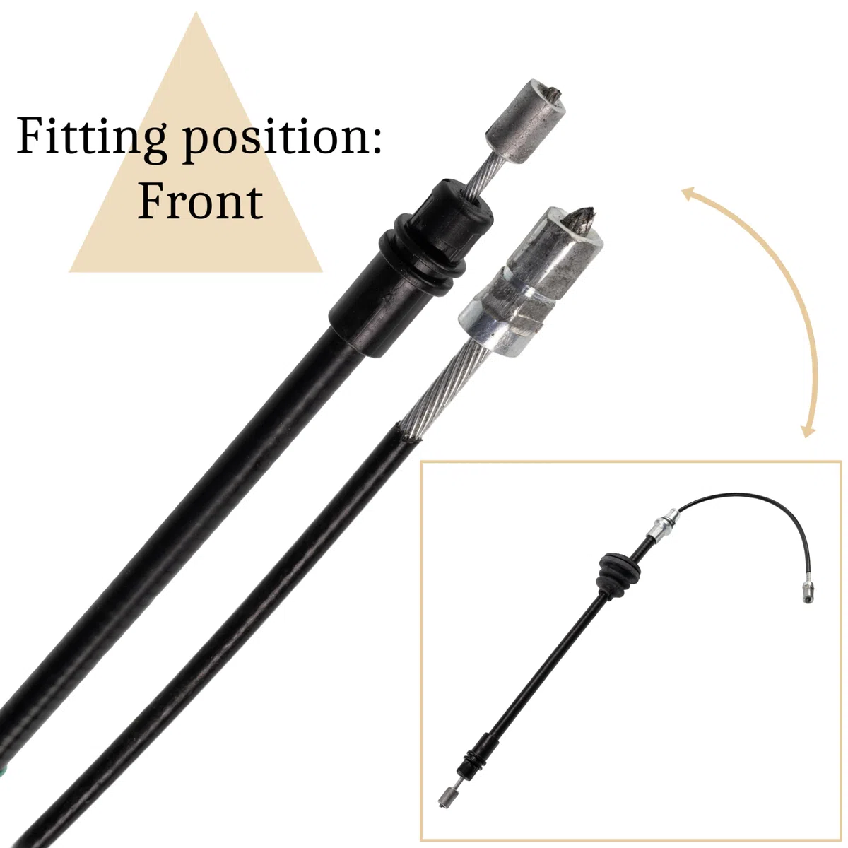 AERZETIX - C71433 - Cable de freno de mano - lado de montaje delantero - compatible con números OE 36402 00Q0B, 3640200Q0F, 36402 00QAB, 1605111