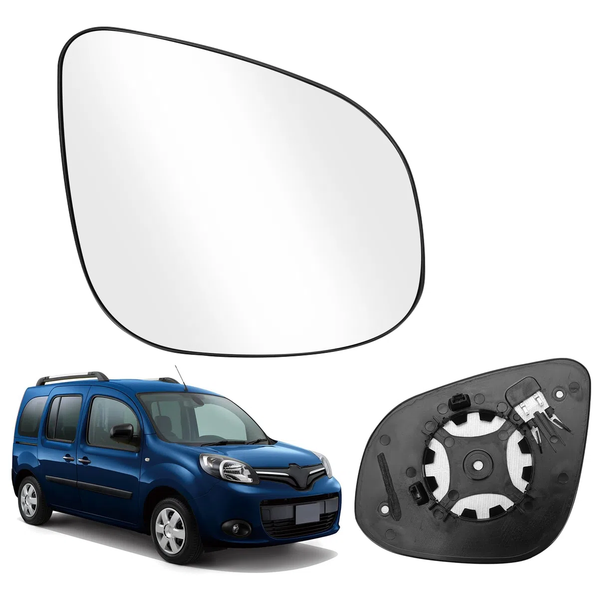 Espejo Retrovisor Reemplazo para Renault Kangoo II 2013-2021, Espejo Retrovisor Exterior Hiperbólico con Calefacción Cristal Vidrio Esférico Izquierdo o Derecho (Derecho)
