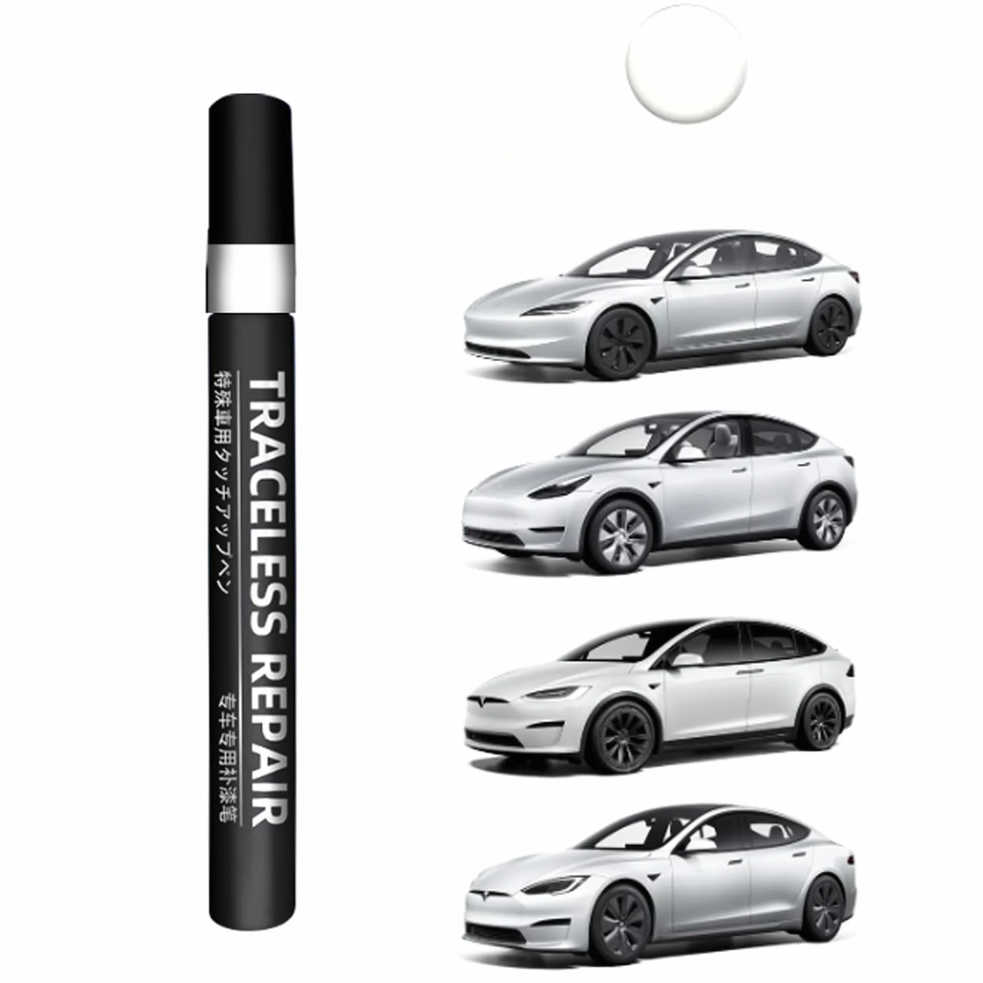 TOPABYTE Bolígrafo de Pintura para Retocar para Tesla Model Y X S 3 Highland Reparación de Pintura para Carrocería Pinturas para Retoques de Carrocerías para Propietarios de Tesla (Pearl White)-PPSW